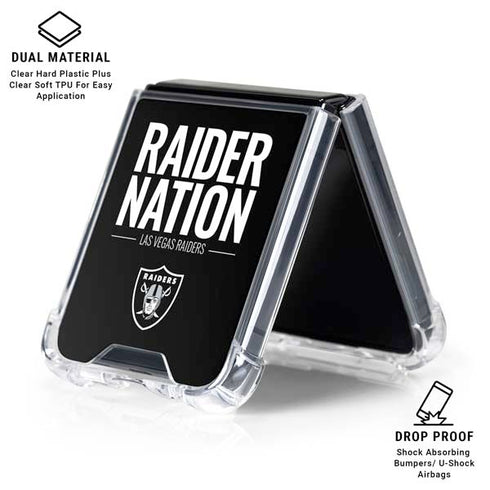 NFL Las Vegas Raiders Team Motto Galaxy Z Flip6 Clear Case